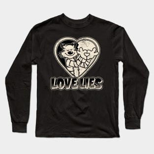 Drawing retro Vintage 80s and 90s love lies Long Sleeve T-Shirt